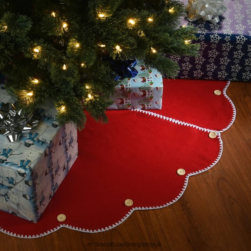 decoration | National Tree Company 48\ General Store Collection Scalloped Red Tree Skirt F2L4F556